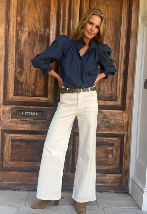 Needlecord Cream Trousers