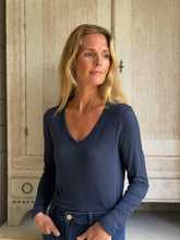 Long Sleeved Cashmere Mix Vest - Navy