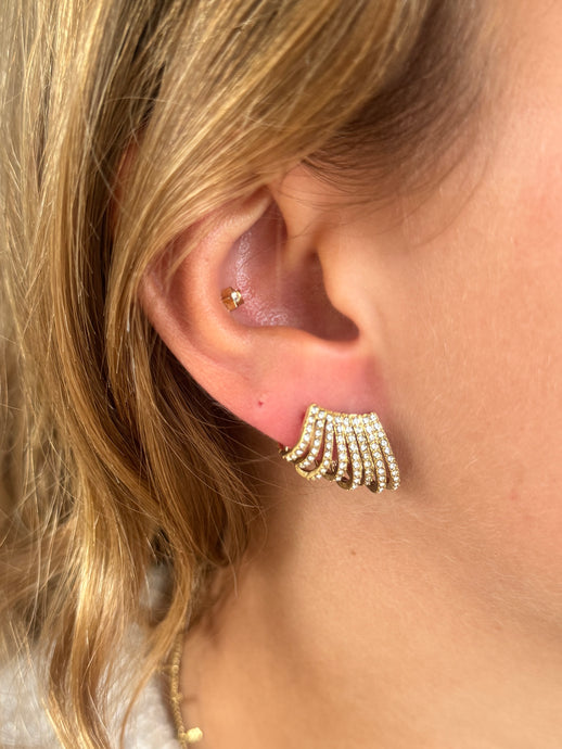 Diamanté Climbing Huggie Earrings