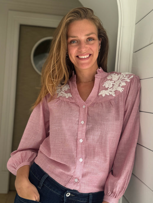 Tabitha Shirt Red and White