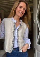 Cecile Navy Stitch Detail Gilet