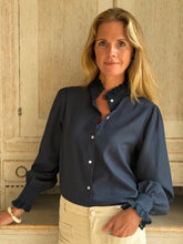 Lilou Broderie Shirt Navy
