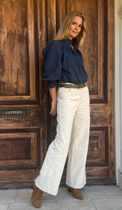 Needlecord Cream Trousers