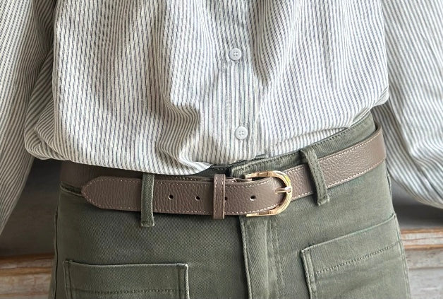 Taupe Leather Belt
