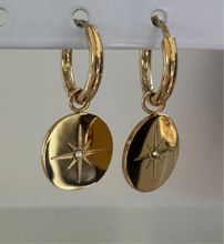 Star Disc Huggie Earrings
