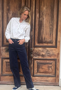 Needlecord Navy Trousers
