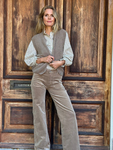 Needlecord Taupe Trousers