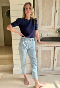 Paperbag Waist Trousers Stripy