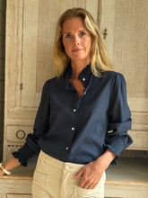 Lilou Broderie Shirt Navy