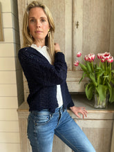 Carrie Pointelle Cardigan Navy