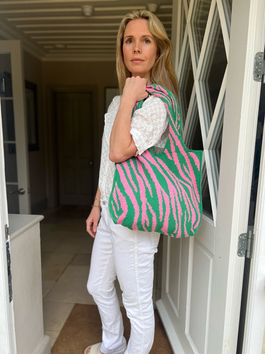 Green/Pink Beach Bag