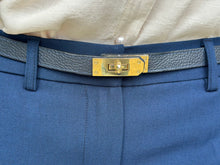Navy Leather Belt