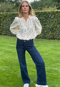 Wide Leg Blue Jeans