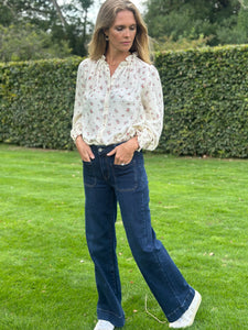Wide Leg Blue Jeans