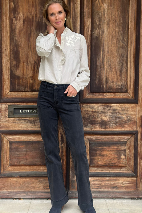 Straight Leg Dark Grey Jeans