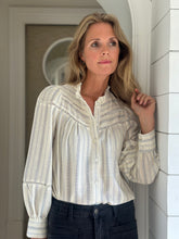 Lottie Shirt - Off White and Blue